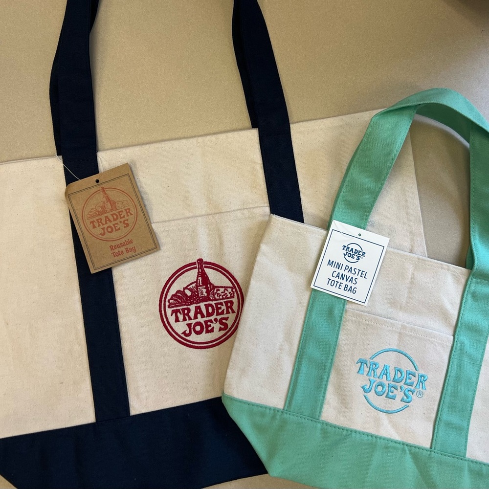 Mommy and Me Set Trader Joe’s Canvas Tote Bags.